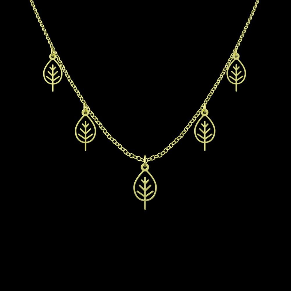 گردنبند طلا 18 عیار زنانه مدوپد مدل برگ کد RNA16023 -  - 1