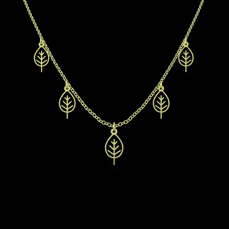 گردنبند طلا 18 عیار زنانه مدوپد مدل برگ کد RNA16023