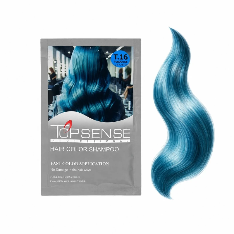 شامپو رنگ مو تاپ سنس مدل Fast شماره T.16 رنگ آبی حجم 100 میلی‌لیتر