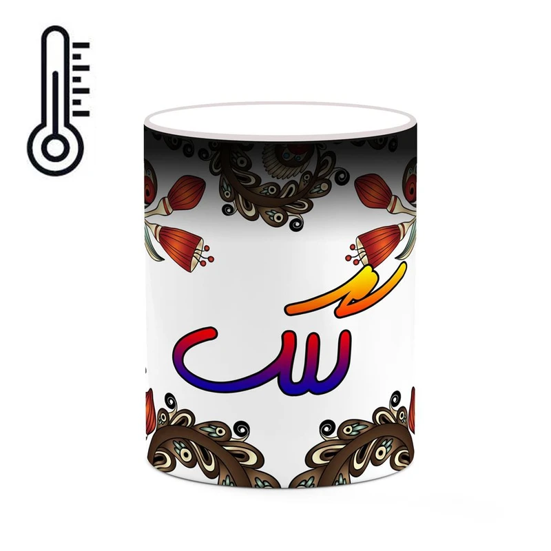 ماگ حرارتی کاکتی مدل اسم گلک طرح سنتی گل و بته کد mgh46808