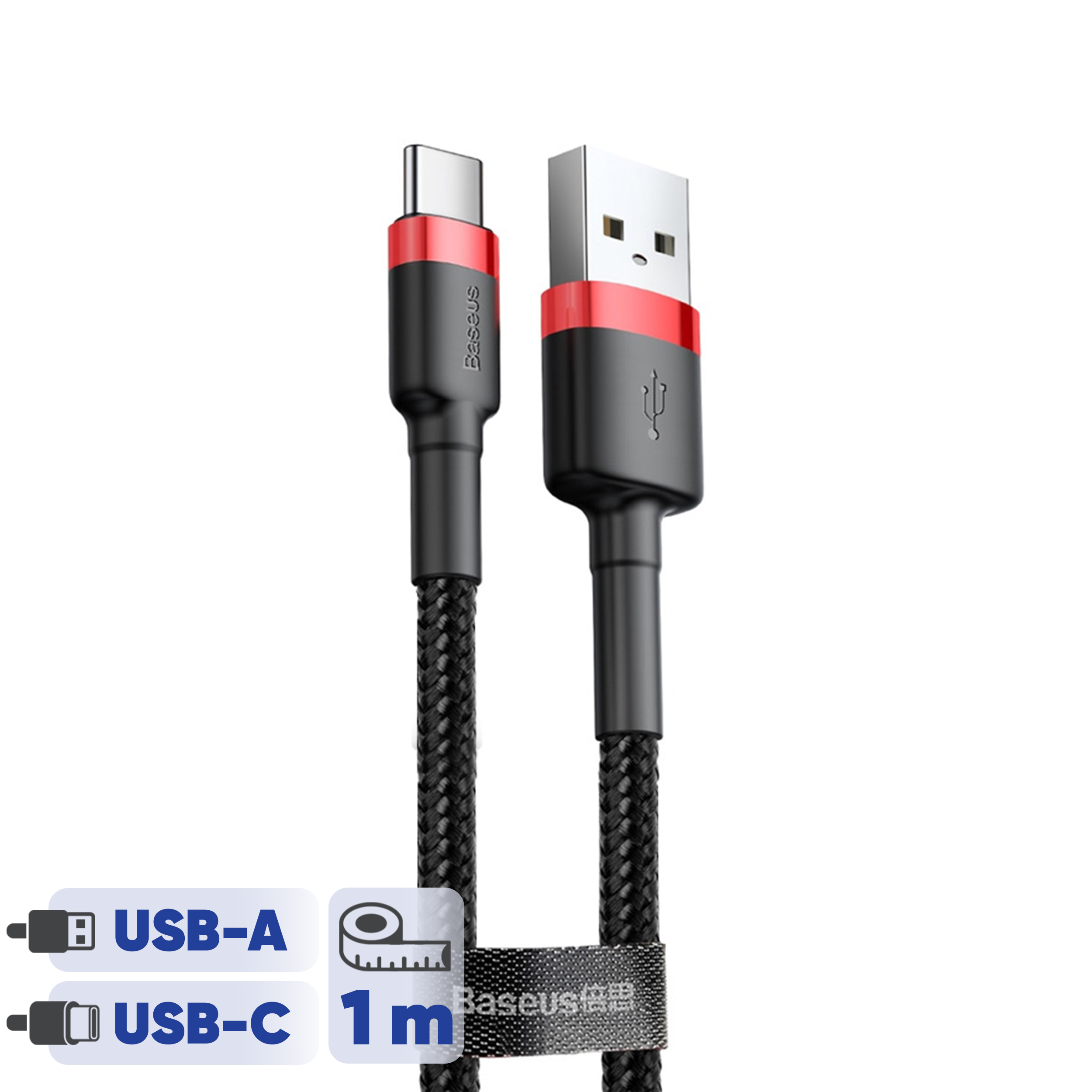 کابل تبدیل USB به USB-C باسئوس مدل CATKLF-B Cafule طول 1 متر