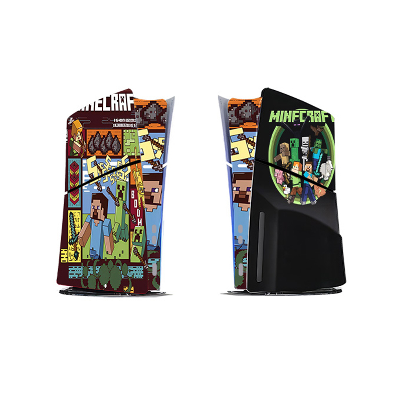 برچسب کنسول بازی پلی استیشن5 اسلیم دیسک خور توییجین وموییجین مدل minecraft 02 مجموعه7 عددی