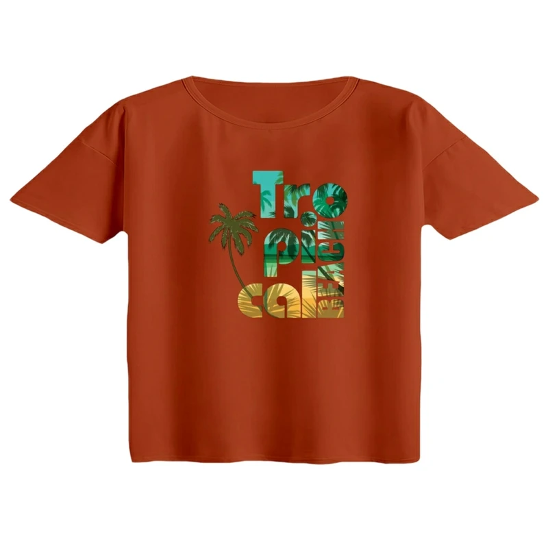 کراپ تی‌شرت آستین کوتاه زنانه مدل ساحل 1