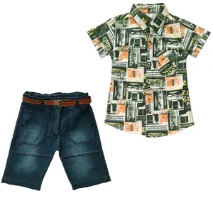 ست پیراهن و شلوارک پسرانه کد C-181