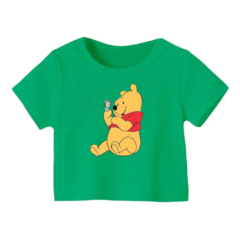 کراپ‌ تی‌شرت آستین کوتاه زنانه مدل پو کد ۷