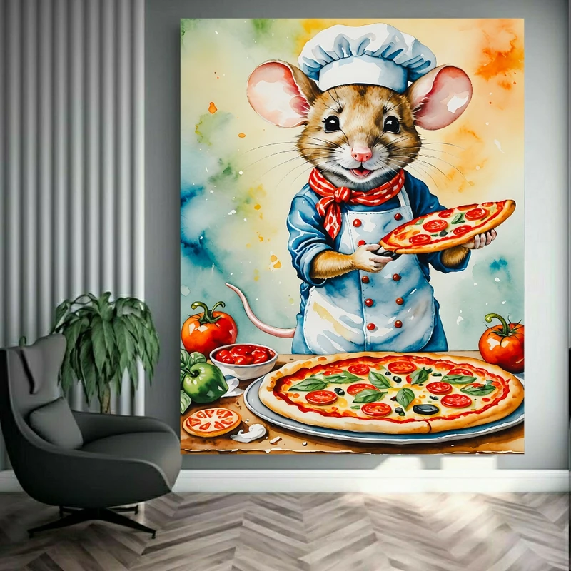 پوستر طرح مخمل موش سرآشپز مدل کودکانه کد N258