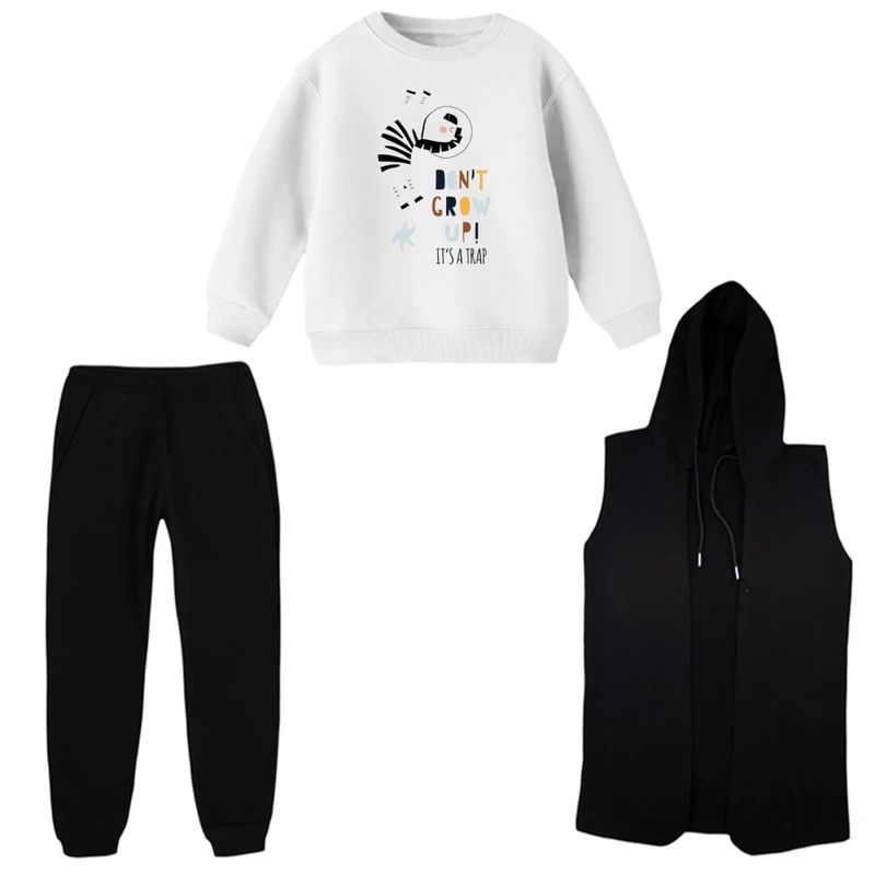 ست 3 تکه لباس راحتی بچگانه مدل گورخر کد 5