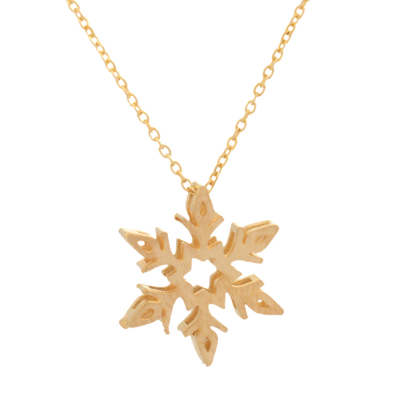 گردنبند طلا 18 عیار زنانه با زنجیر حلقهای (فلامینگو) طلای مستجابی مدل برف 1 کد T1433