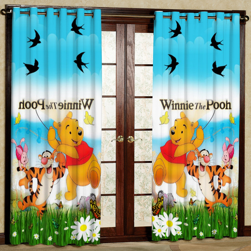 پرده کودک مدل pooh هازان پانچی کد 4336L سایز 140x200 سانتی متر