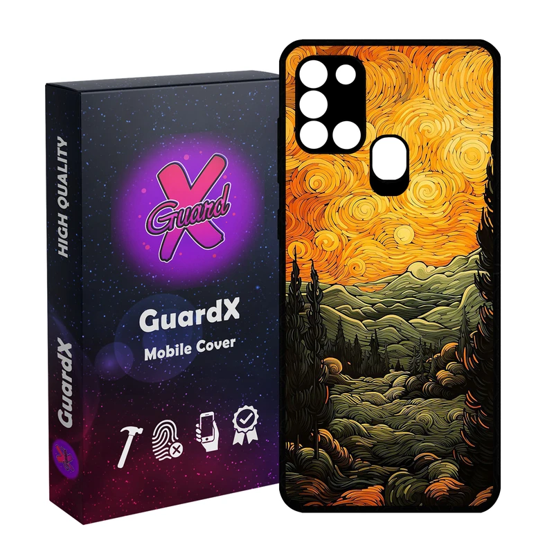 کاور گارد ایکس طرح منظره غروب مدل Glass10768 مناسب برای گوشی موبایل سامسونگ Galaxy A21s