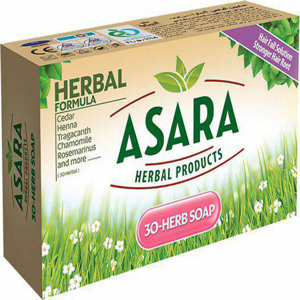 صابون شستشو آسارا مدل 30Herb وزن 100 گرم بسته 12 عددی