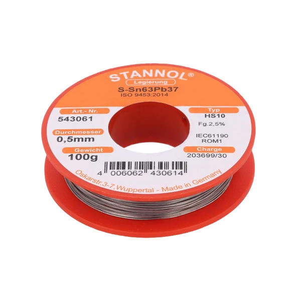 سیم لحیم استانول مدل 0.5mm - SN63PB37 وزن 100 گرم