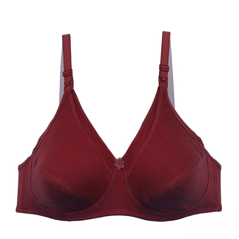 سوتین شیردهی براگور مدل نخ پنبه رنگ زرشکی