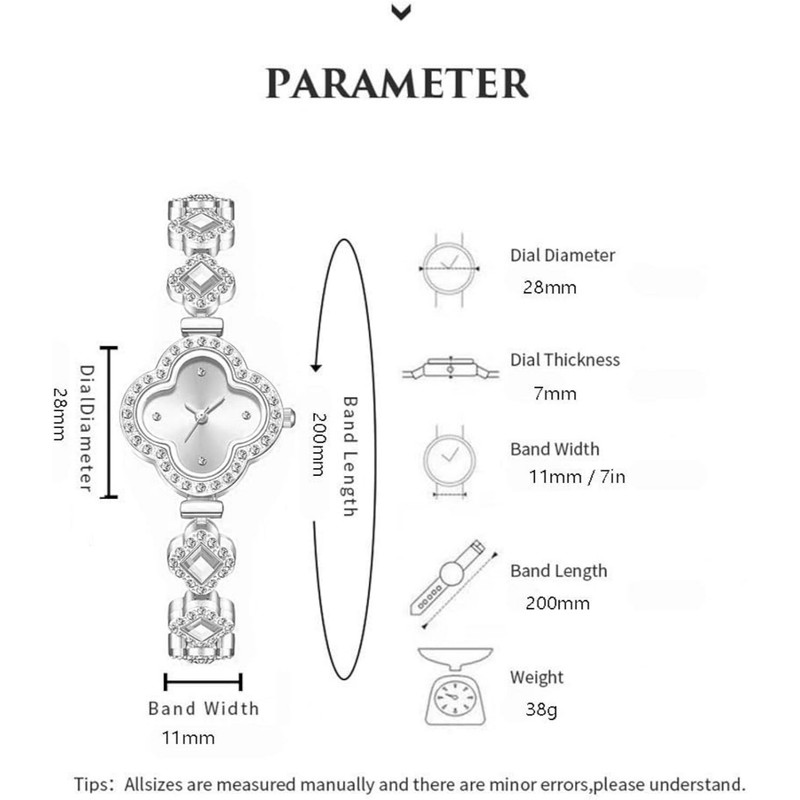 ساعت مچی عقربه ای زنانه مدل دستبندی نگین دار طرح نقره