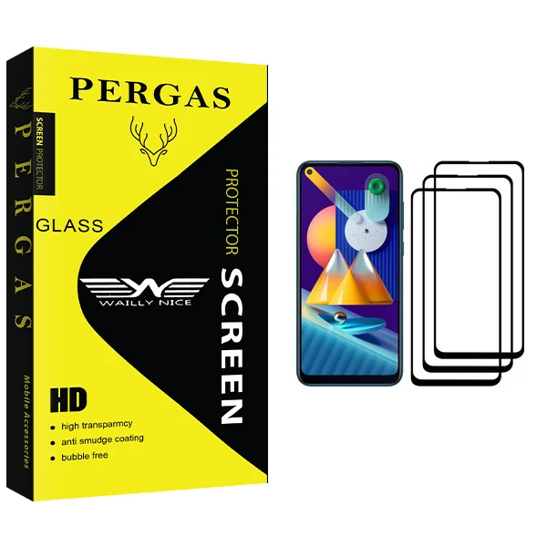محافظ صفحه نمایش وایلی نایس مدل Pergas Glass مناسب برای گوشی موبایل سامسونگ Galaxy M11 بسته سه عددی