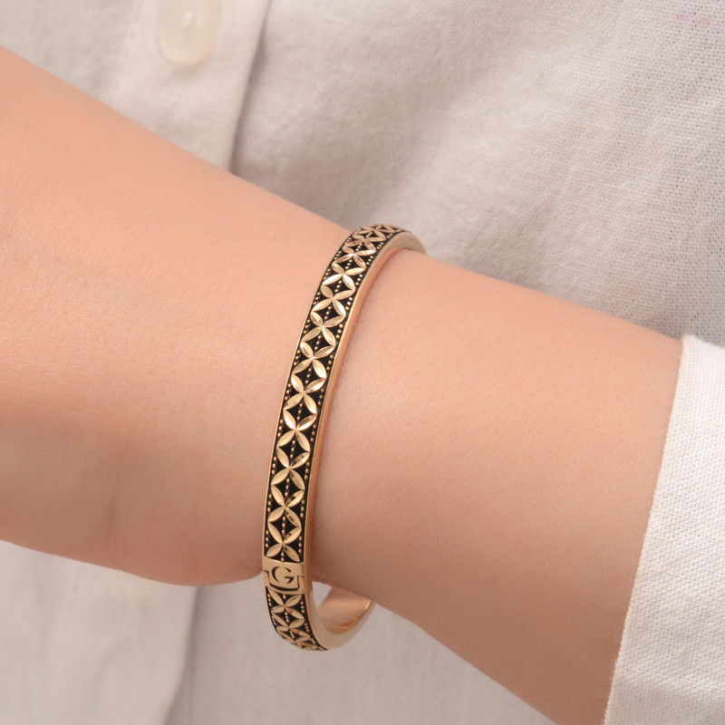 دستبند النگویی طلا 18 عیار زنانه طلای مستجابی مدل جلوا کد 1