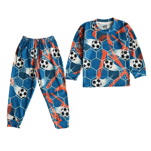 ست تی‌شرت آستین بلند و شلوار راحتی پسرانه مدل فوتبال