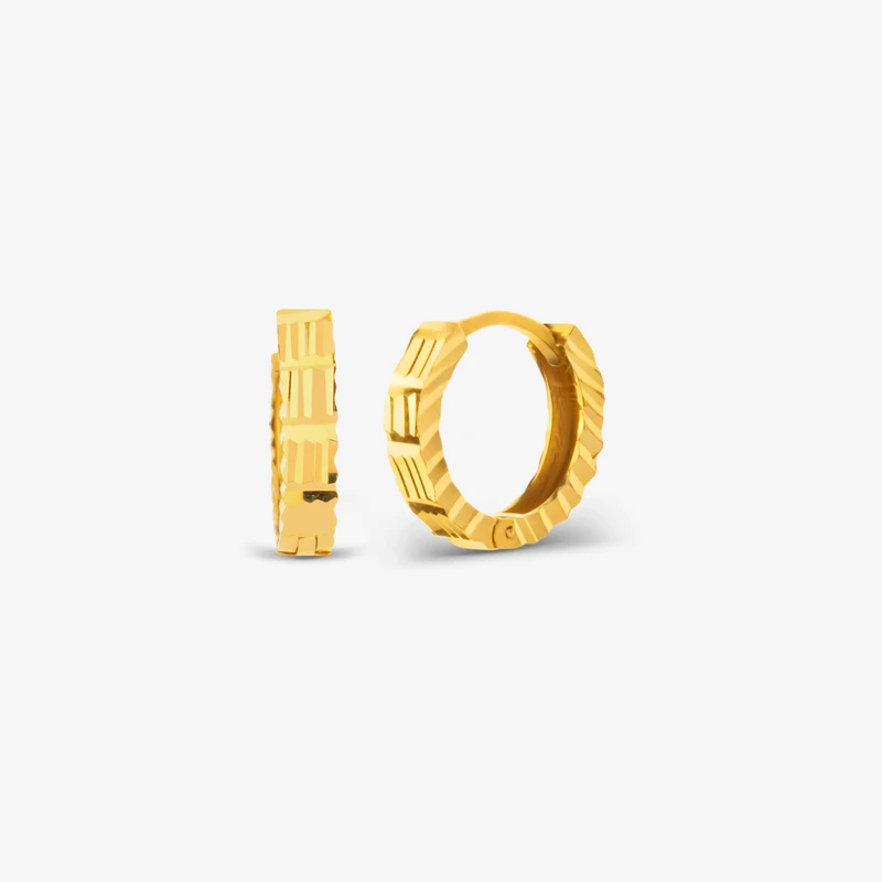 گوشواره حلقه‌ای طلا 18 عیار زنانه گلدم مدل امگا تراشE245007