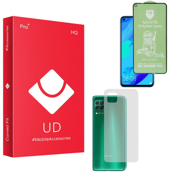 محافظ صفحه نمایش سرامیکی یو دی مدل HQ مناسب برای گوشی موبایل هوآوی P40 Lite به همراه محافظ پشت گوشی