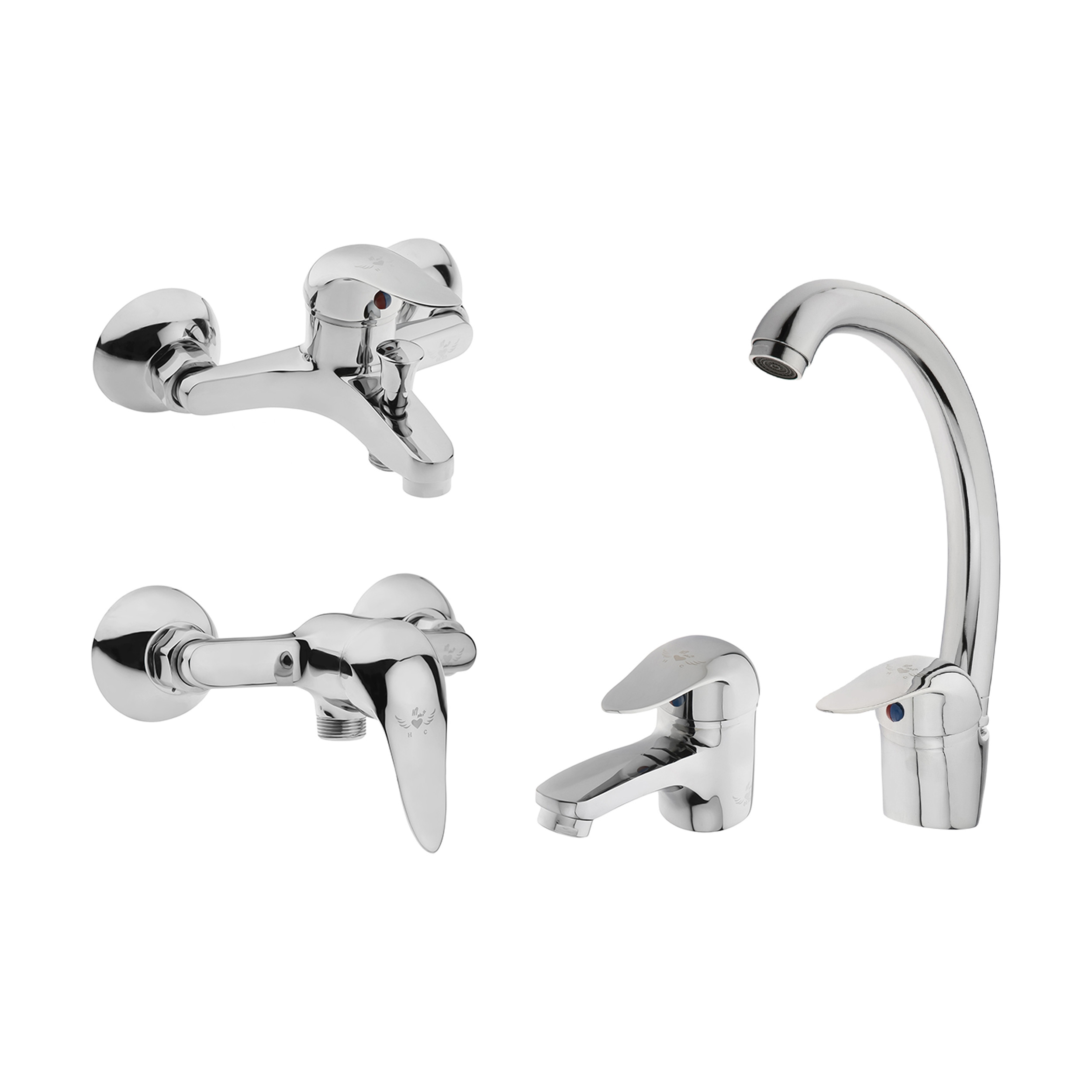 ست شیرآلات های پلاس مدل الماس مجموعه 4 عددی