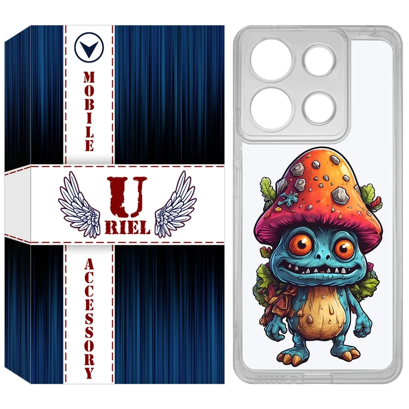 کاور یوریل مدل Clear کد 47 طرح قارچ مناسب برای گوشی موبایل شیائومی Redmi Note 13 4G