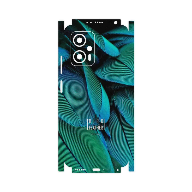 برچسب پوششی ماهوت مدل Green Feather-FullSkin مناسب برای گوشی موبایل شیائومی Poco X4 GT