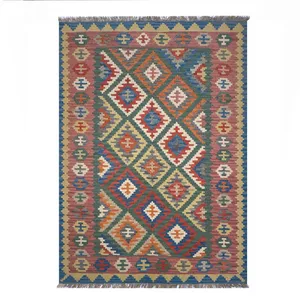 گلیم دستبافت چهار متری طرح سنتی مدل قشقایی کد 24017022