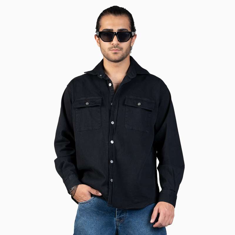 پیراهن آستین بلند مردانه ان سی نو مدل جردن رنگ مشکی