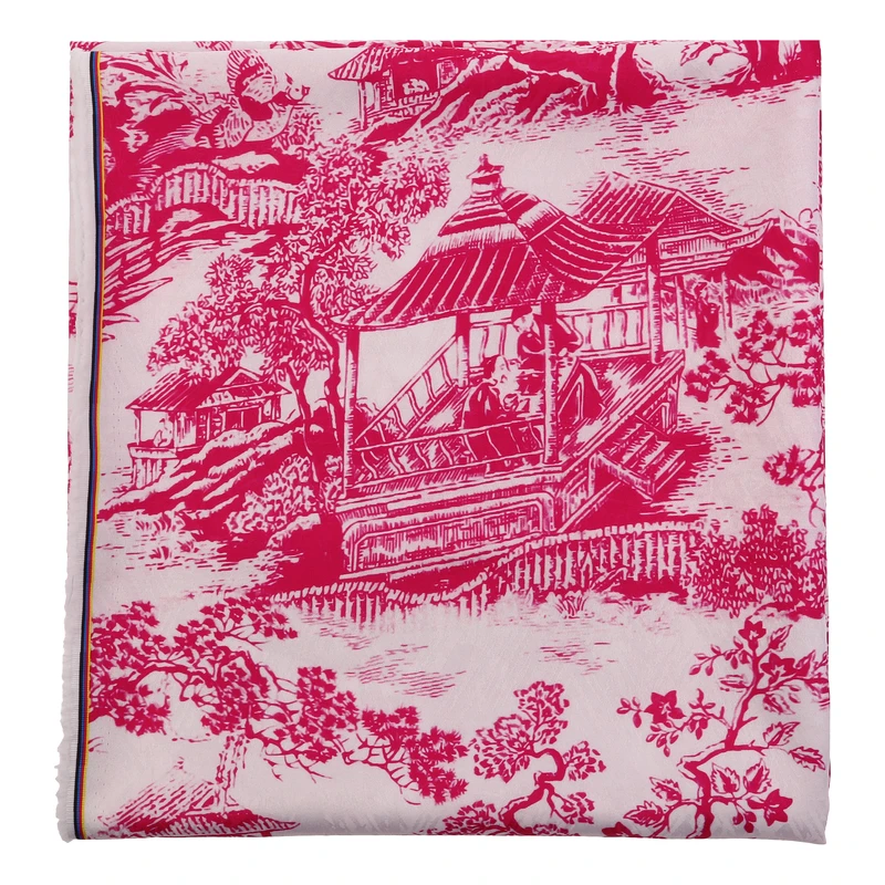 پارچه لباس عرض 1.5 متر مدل ساکورا رنگ صورتی روشن