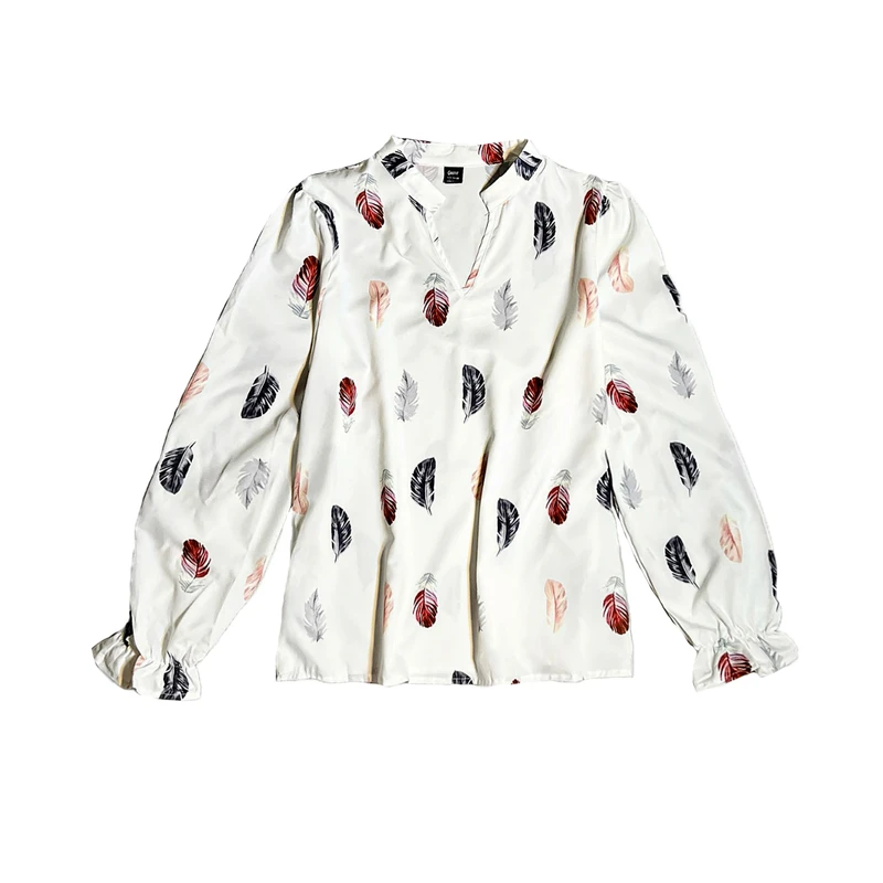 بلوز آستین بلند یقه هفت زنانه مدل برگ