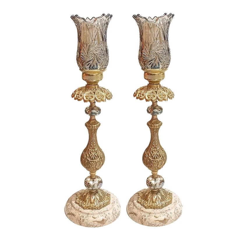 جاشمعی برنجی مدل امپراتور کد S-4286 بسته دو عددی