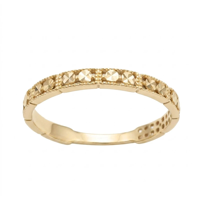 انگشتر طلا 18 عیار زنانه رضا گلد مدل Diamond-Cut