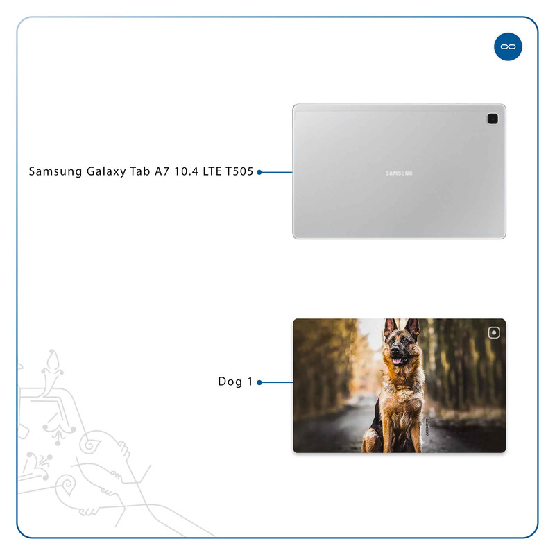 برچسب پوششی ماهوت مدل Dog-1 مناسب برای تبلت سامسونگ Galaxy Tab A7 10.4 LTE 2020 T505