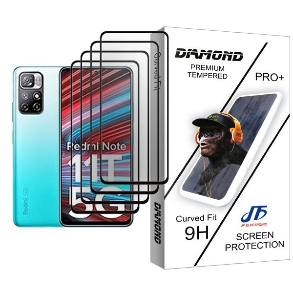 محافظ صفحه نمایش جی اف مدل Diamond Glass MIX004 مناسب برای گوشی موبایل شیائومی Redmi Note 11T 5G بسته چهار عددی