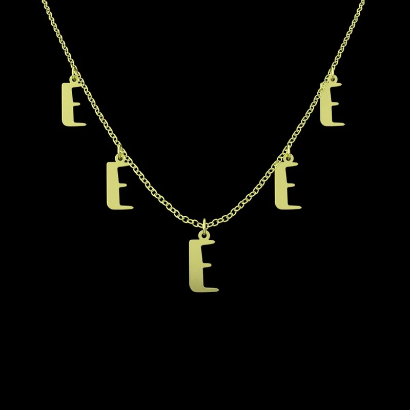 گردنبند طلا 18 عیار زنانه مدوپد مدل حرف E کد RNA16711