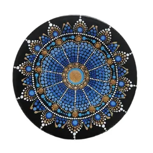 بشقاب دیوارکوب سفالی طرح نقطه کوبی دات ماندالا مدل DN02