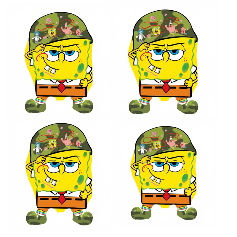 بادکنک فویلی مدل باب اسفنجی طرح سرباز کد 508 بسته 4 عددی