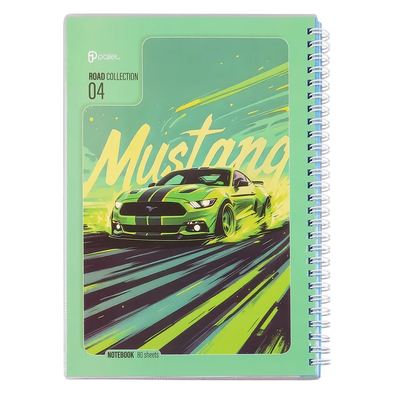 دفتر مشق 80 برگ پالت مدل ماشین موستانگ