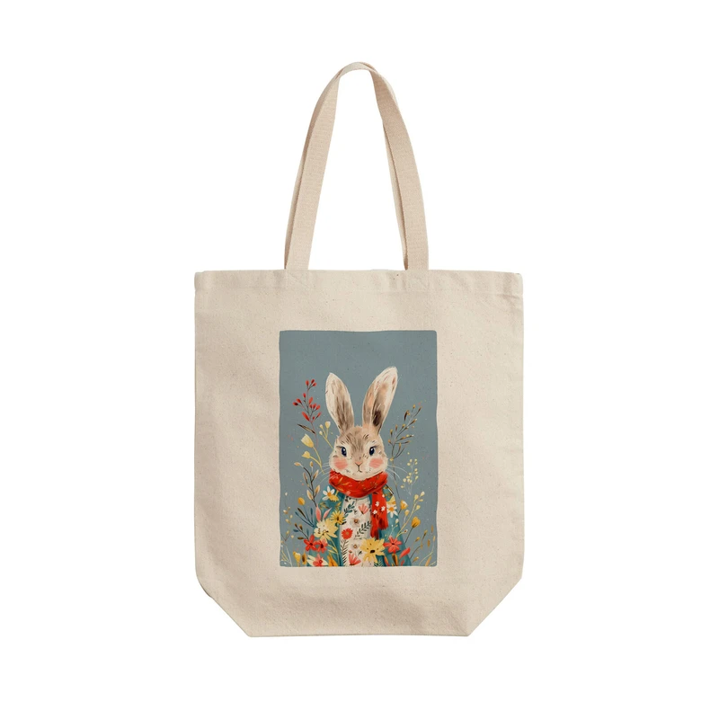 ساک خرید ترمه طراحان ایده مدل خرگوش زمستانی کد strm1093 - L