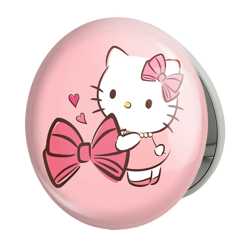 آینه جیبی خندالو طرح هلو کیتی Hello Kitty مدل تاشو کد 2492 