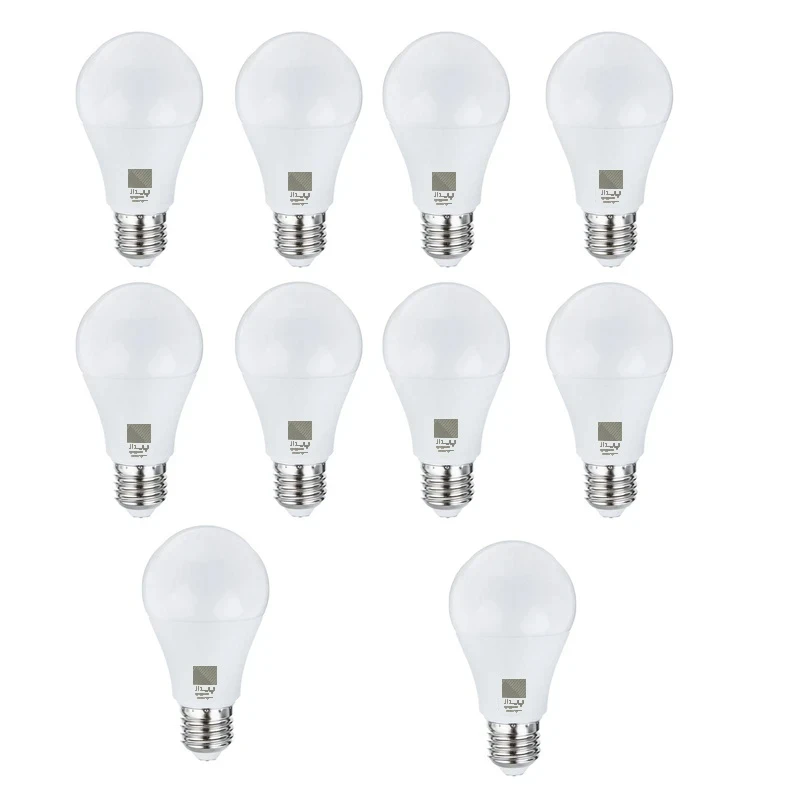 لامپ 10 وات پایدار مدل A60 مجموعه 10 عددی پایه E27