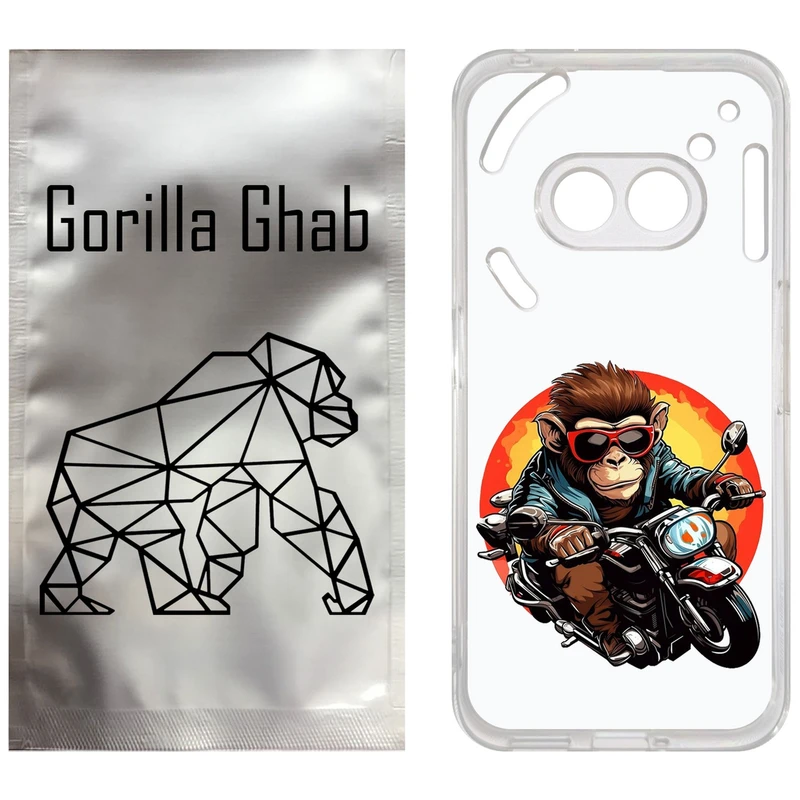 کاور گوریلا قاب مدل CLG کد 32 طرح میمون موتورسوار مناسب برای گوشی موبایل ناتینگ فون Phone 2a / 2a Plus