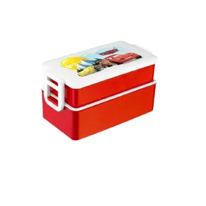 ظرف غذای دو طبقه کودک طرح ماشین کد R240