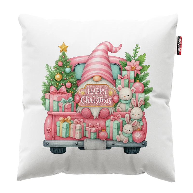 کوسن پاد آفرین مدل کریسمس طرح بابانوئل کاج گوزن آدم برفی کد PK302629 سایز 30*30 سانتی متر