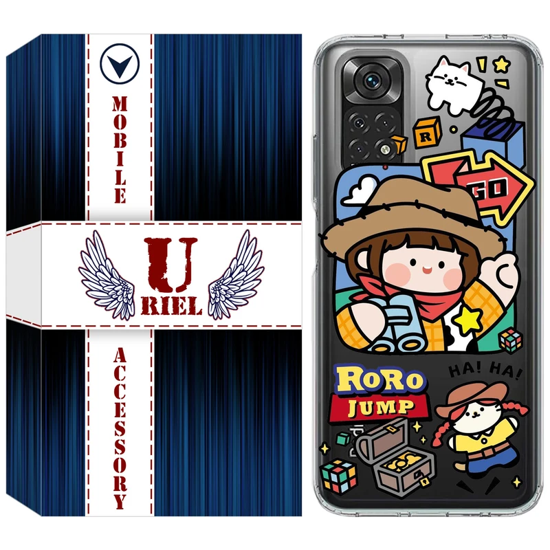 کاور یوریل قاب مدل Clear کد 29 طرح دختر خوشحال مناسب برای گوشی موبایل شیائومی Redmi Note 11 4G / Redmi Note 11S