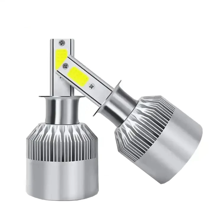 لامپ هدلایت خودرو مدل C6 با پایه H1 رنگ مهتابی بسته دو عددی