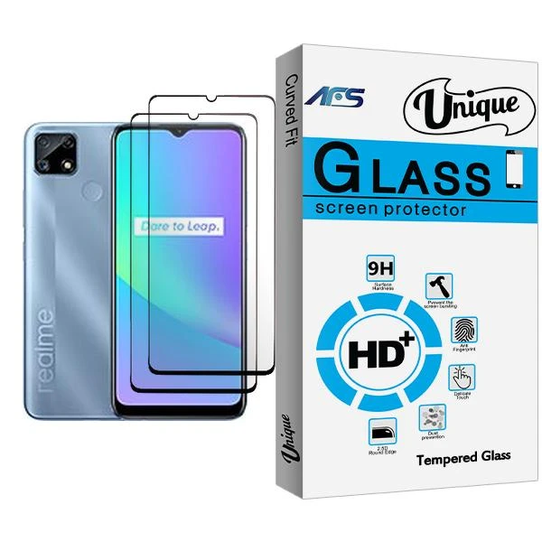 محافظ صفحه نمایش ای اف اس مدل Unique Glass MIX002 مناسب برای گوشی موبایل ریلمی C25 بسته دو عددی