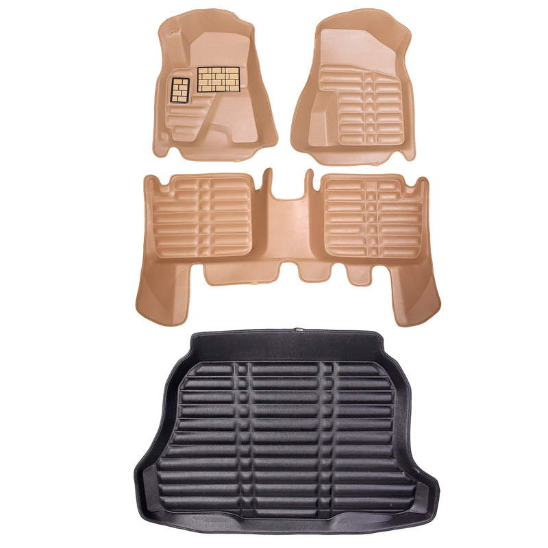 کفپوش پنج بعدی خودرو مدل LS مناسب برای MVM X33 CROSS به همراه کفپوش صندوق