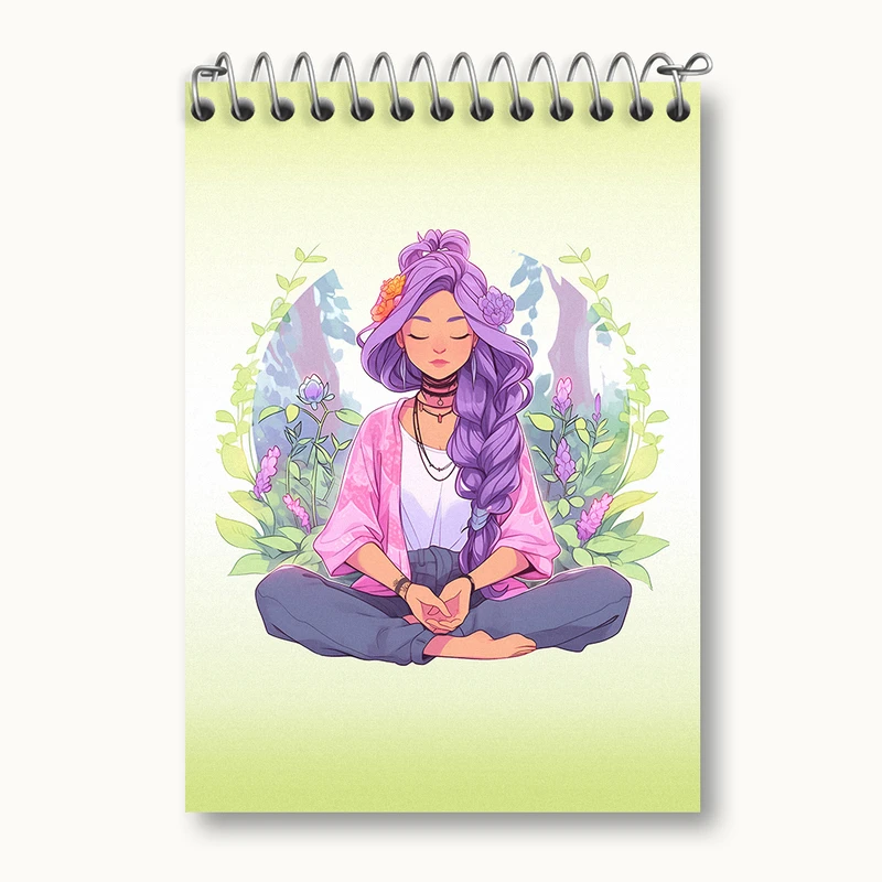 دفتر یادداشت 50 برگ خندالو طرح مدیتیشن (Meditation) کد N2996