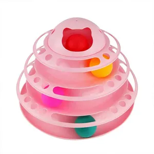 اسباب بازی سگ و گربه مدل برج چهارطبقه پر دار CAT TOY